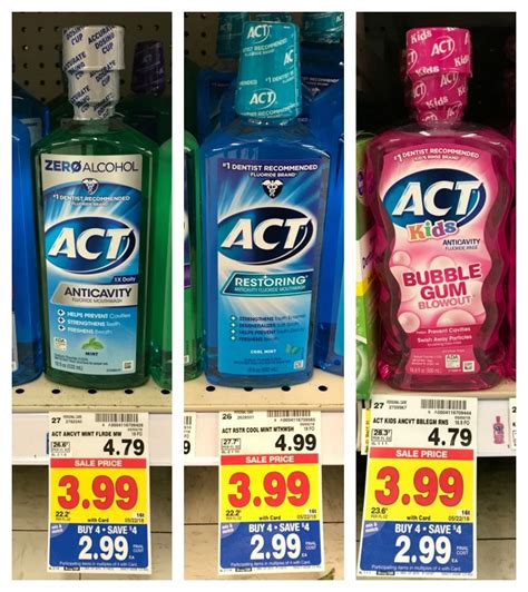 ACT Mouthwash (including kids) ONLY $1.99 with Kroger Mega Event ...