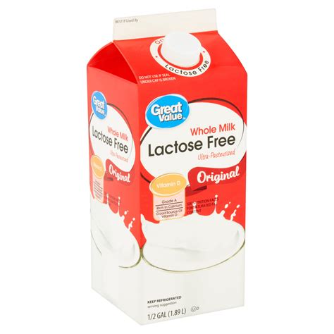 Great Value Lactose Free Original Whole Milk, 1/2 gal - Walmart.com ...