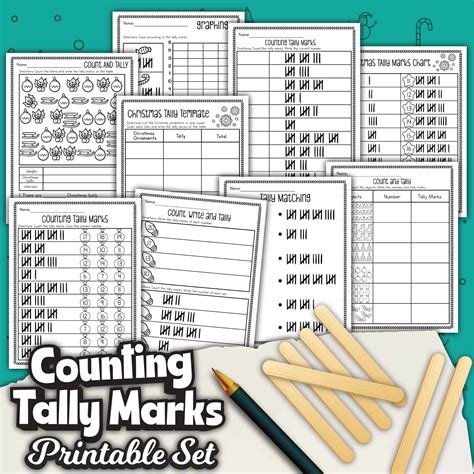 9 Free Counting Tally Marks Worksheets (some with a Christmas theme)