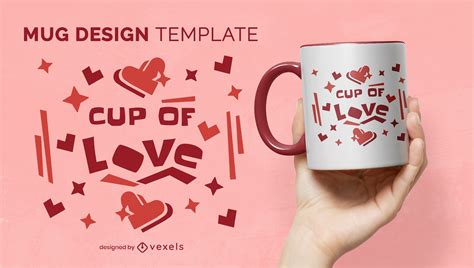 Cup Of Love Mug Design Vector Download