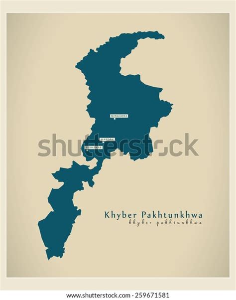 Modern Map Khyber Pakhtunkhwa Pk Stock Vector (Royalty Free) 259671581