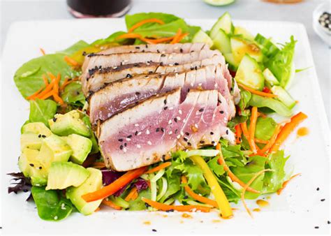 Seared Ahi Salad with Ginger Sesame Dressing - Joy In Every Season