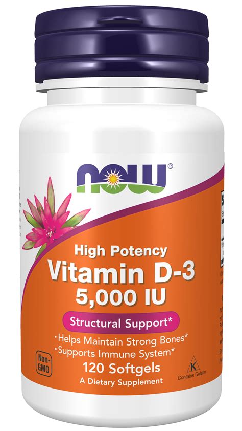 NOW Supplements, Vitamin D-3 5,000 IU, High Potency, Structural Support ...