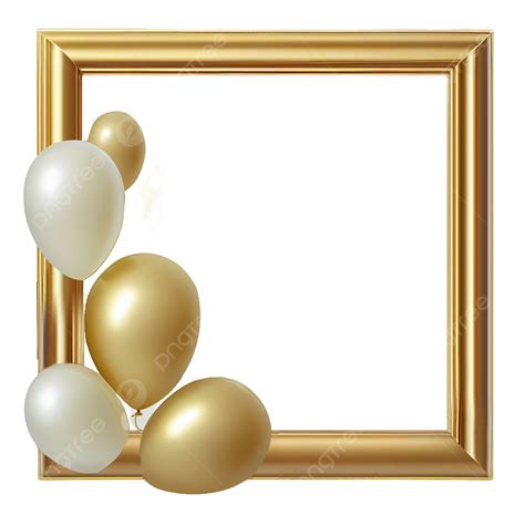 Gold Frame With Balloons, Gold, Gold Balloons, Balloon PNG Transparent ...