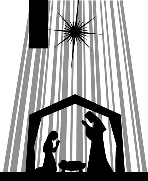 Nativity silhouette vector image | Public domain vectors