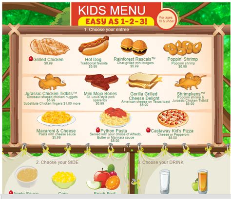 kids menu design « Menu Template