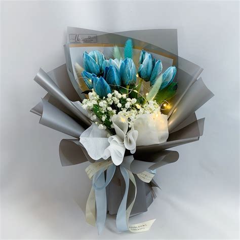 Fresh Blue Tulips Bouquet – Ladyblooms Floral & Gifts