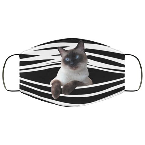 Siamese Cat Stripes Face Mask | Allbluetees.com