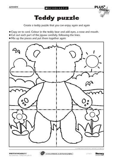 Teddy puzzle – FREE Early Years teaching resource | Teddy bear crafts ...