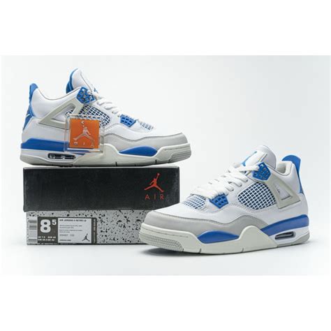 New Air Jordan 4 "Military Blue" White Blue 308497-105 40-46 Casual ...