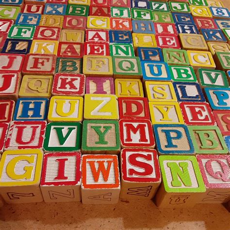 170 mostly vintage wooden alphabet and number blocks for | Etsy