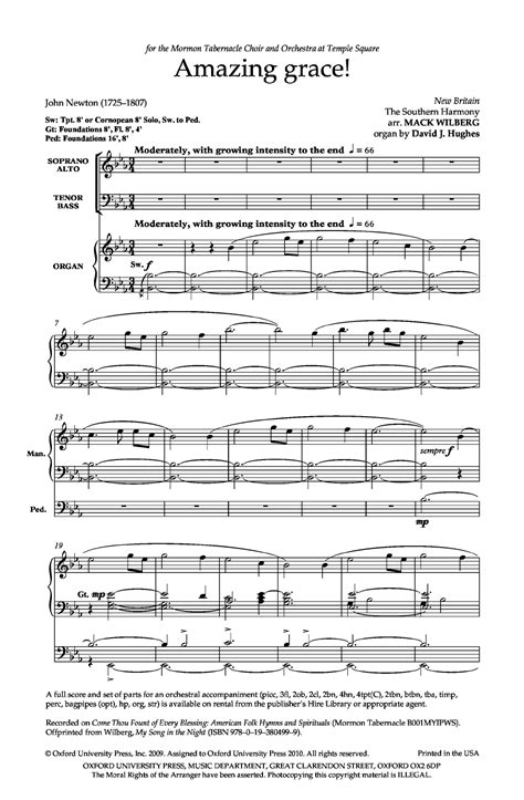 Amazing Grace (SATB + opt. BAGPIPES ) arr. Mack Wilberg| J.W. Pepper ...