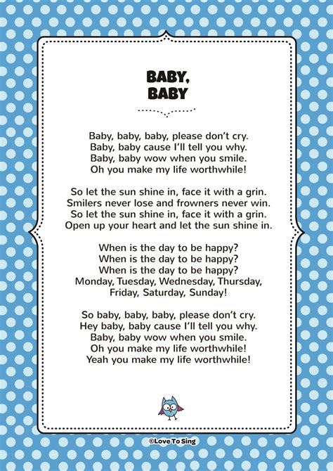 無料ダウンロード baby baby baby lyrics old song 336554-Oh baby oh baby lyrics ...