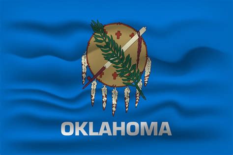 Waving flag of the Oklahoma state. Vector illustration. 17395946 Vector ...