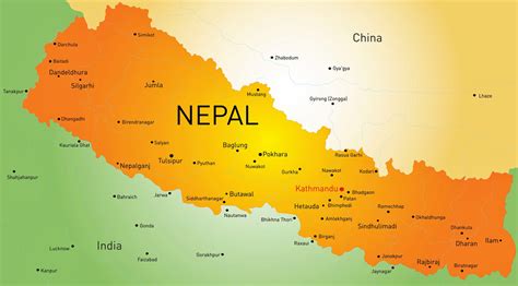 Cities map of Nepal - OrangeSmile.com