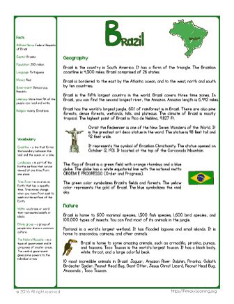 Brazil for Kids | Unit Plan | Brazil facts, Facts for kids, Social ...