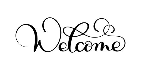 Handwritten Welcome calligraphy lettering word. vector illustration on ...