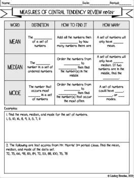 Algebra 1 Measures Of Central Tendency Worksheet – Kidsworksheetfun