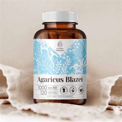 Garden Organics Agaricus Blazei 120 Capsules, 500 mg, Organic Agaricus ...