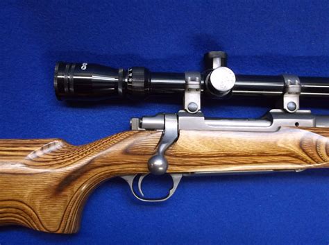 Ruger M77 Mark II Rifle- .220 Swift- Tiger Wood- Bull Barrel- Tasco ...