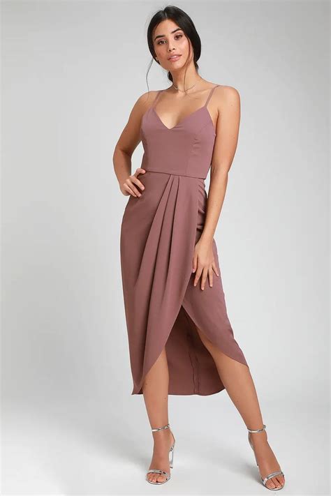 Reinette Mauve Purple Midi Dress | Purple midi dress, Guest dresses ...