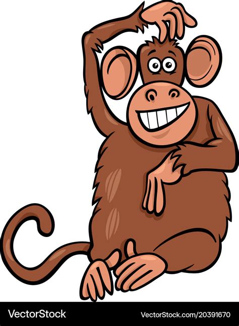 Funny monkey animal character cartoon Royalty Free Vector