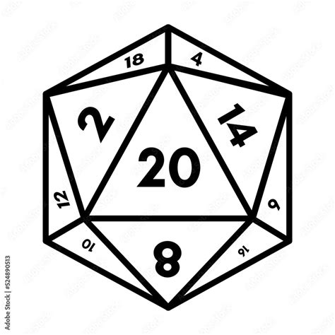 dice d20, dice rpg Stock Vector | Adobe Stock