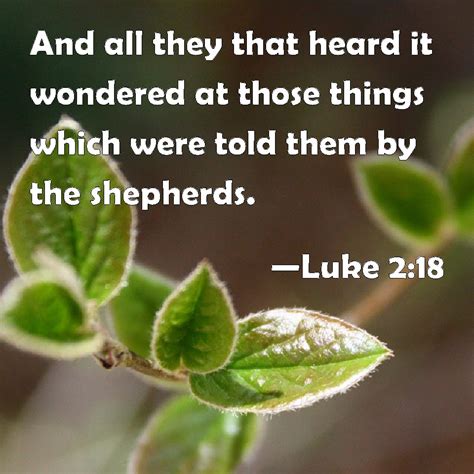 Luke 2:18 And all they that heard it wondered at those things which ...