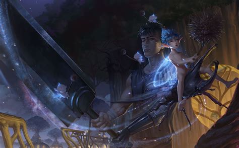 fan art, fantasy art, Berserk, Guts, Black Swordsman, anime HD Wallpaper