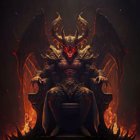 devil in hell, demon sitting on a throne, Warrior king sitting on the ...