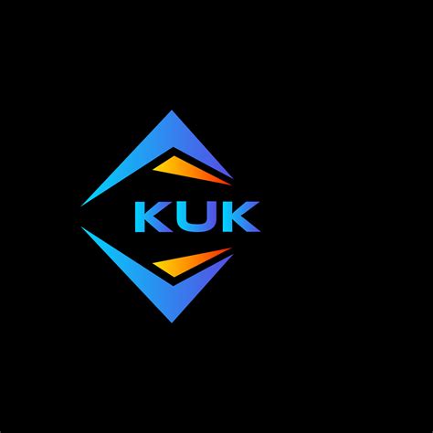 KUK abstract technology logo design on Black background. KUK creative ...