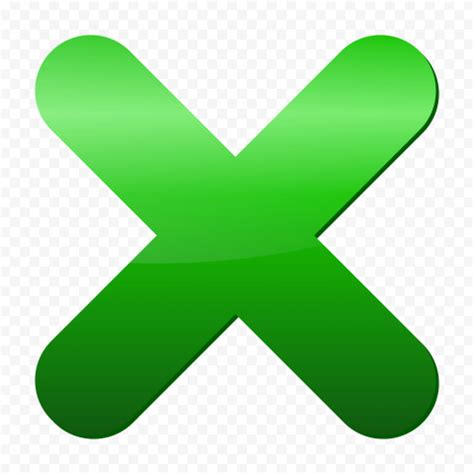 HD Green X Cross Mark Icon PNG | Citypng