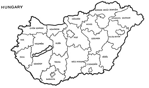 Counties Of Hungary Map