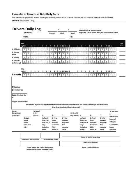 50 Printable Driver's Daily Log Books [Templates & Examples]