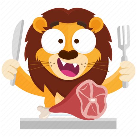 Emoji, emoticon, food, lion, meat, smiley, sticker icon - Download on ...