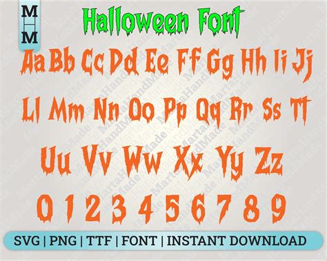 Halloween Font / Svg / Png / Ttf / Font / INSTANT DOWNLOAD - Etsy