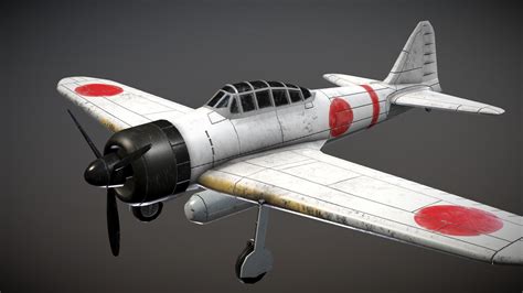 WW2 Japanese Fighter Aircraft A6M Zero - Buy Royalty Free 3D model by ...