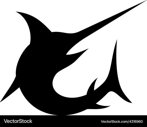 Swordfish isolated black silhouette Royalty Free Vector