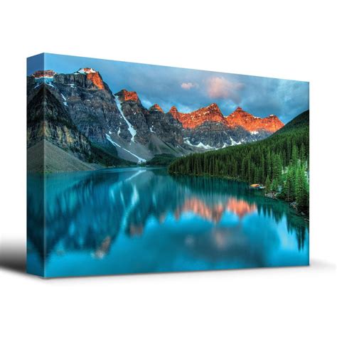 wall26 - Tranquil Mountain Lake - Canvas Art Home Decor - 12x18 inches ...