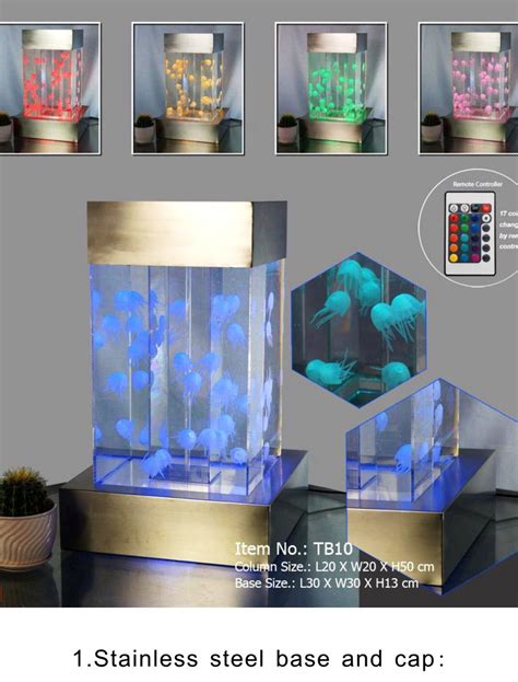 ARTIFICIAL JELLYFISH DESKTOP TANK WITH REMOTE CONTROLLED LED LIGHTING ...