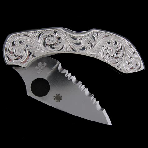 Small Engraved Full Serrated Knife – Harris Leather & Silverworks ...