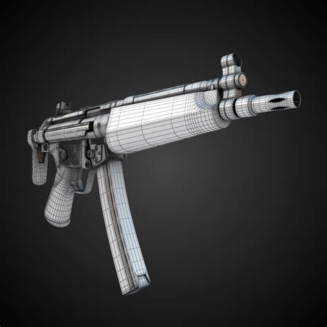 MP5 Submachine gun Hi-Res 3D Model .max .obj .fbx .lwo .lw .lws .ma .mb ...