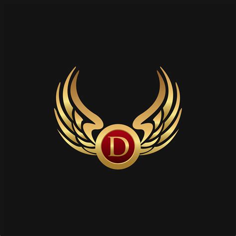 Luxury Letter D Emblem Wings logo design concept template 611276 Vector ...