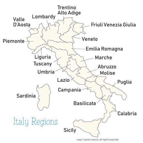 Italy Regions Map | Wandering Italy