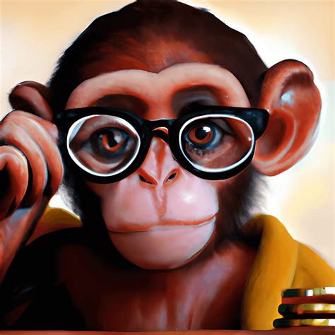 Monkey with Glasses Painting · Creative Fabrica