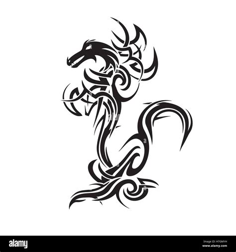 Dragon Tribal tatuaje ilustración vectorial Imagen Vector de stock - Alamy