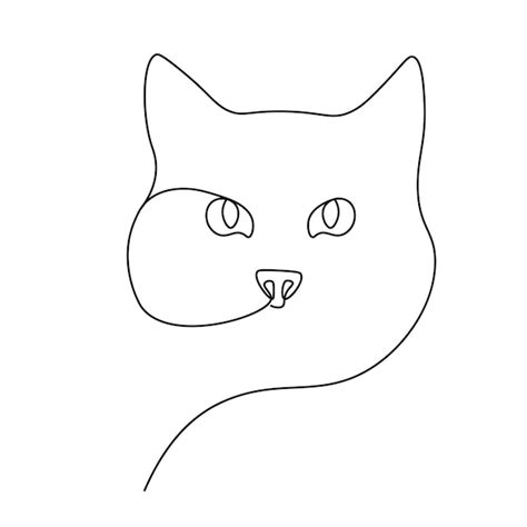 Premium Vector | Continuous one line drawing of cat head