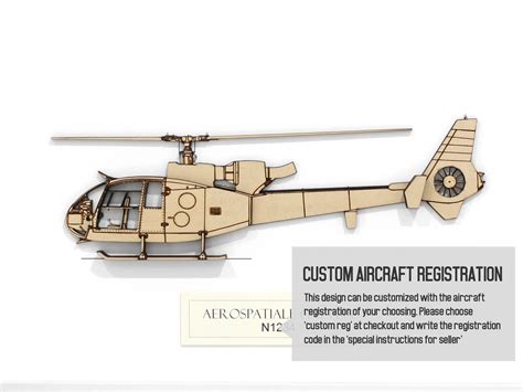 Aerospatiale Gazelle Helicopter Art | Laser Cut Wood Gifts & Art ...