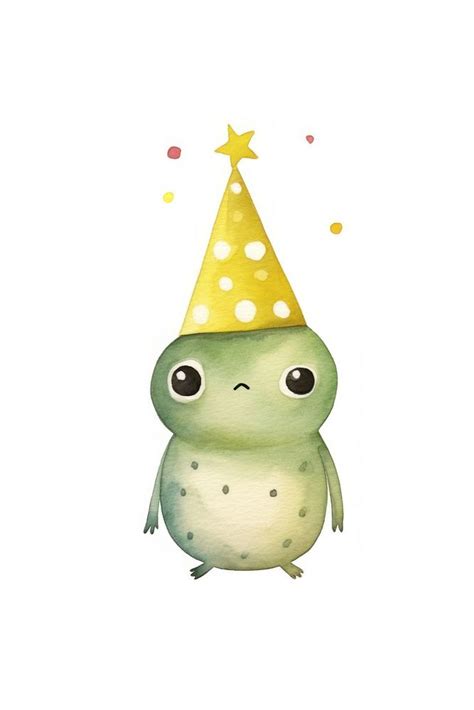 Cartoon frog party hat character. | Premium Photo Illustration - rawpixel