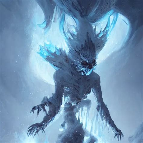 a painting of an ice demon by greg rutkowski, dark | Stable Diffusion